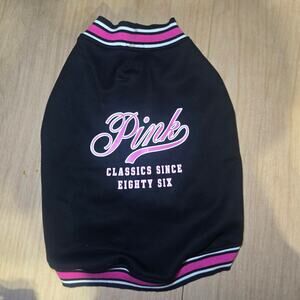 PINK Victoria's Secret Dog Sweater Varsity Jacket XXL Black Pink Classics 86 Pet